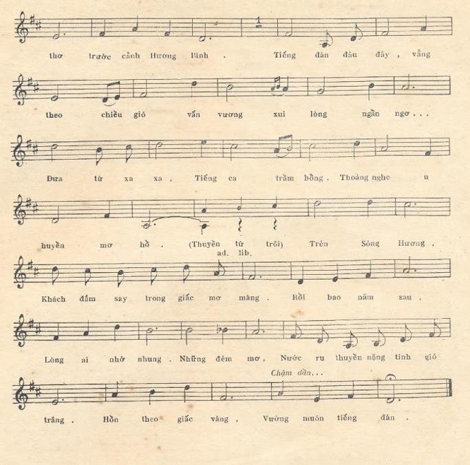 Sheet nhạc Trên Sông Hương 2